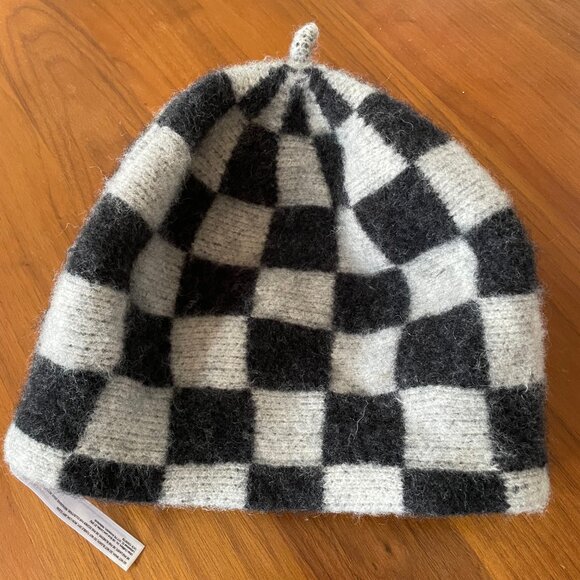 Urban Outfitters Wool oversized Beret Grey Checkered - Picture 2 of 7